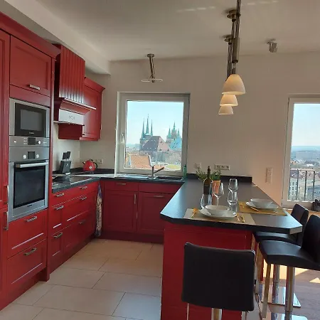 At The Top - Penthouse Ueber Den Daechern Der Stadt Erfurt Buitenkant foto